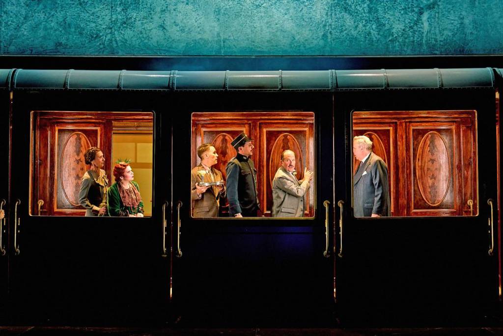 passengers on board train in Murder on the Orient Express play