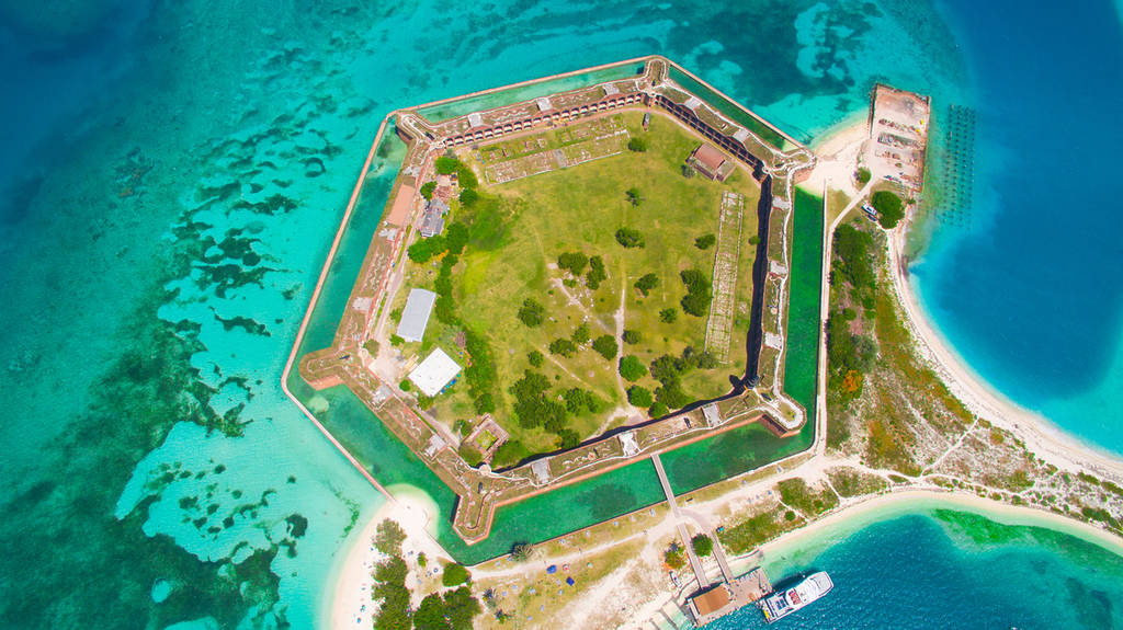 Luftaufnahme von Fort Jefferson im Dry Tortugas-Nationalpark, Florida