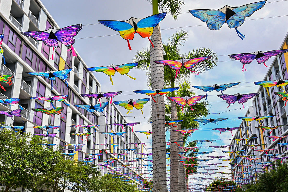 Summer Butterfly Kites installation at CityPlace Doral