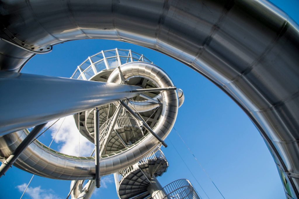 Aventura Tower Slide view from below