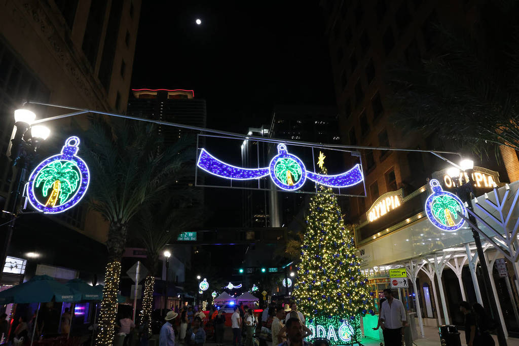 Les fêtes de fin d'année au centre-ville de Miami sur Flagler Street