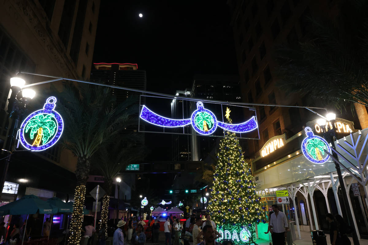 Downtown Miami holiday event on Flagler Street