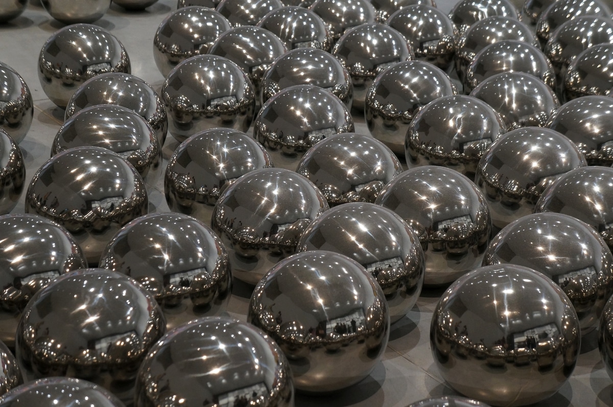 Tel-Aviv, Israel - March 28, 2022: The work of Japanese artist Yayoi Kusama