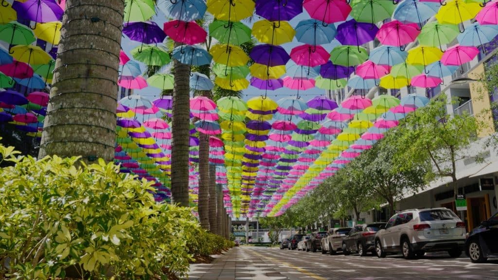 Umbrellas Are Filling The Sky At CityPlace Doral In New Installation