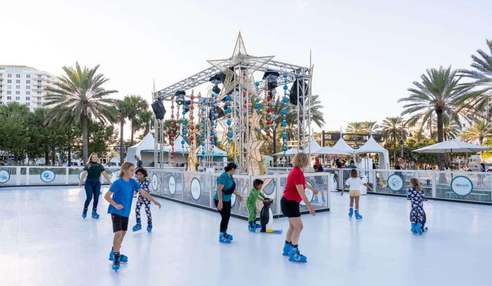 Fort Lauderdale Beach&#8217;s 4,000-Square-Foot Ice Skating Rink Is Now Open