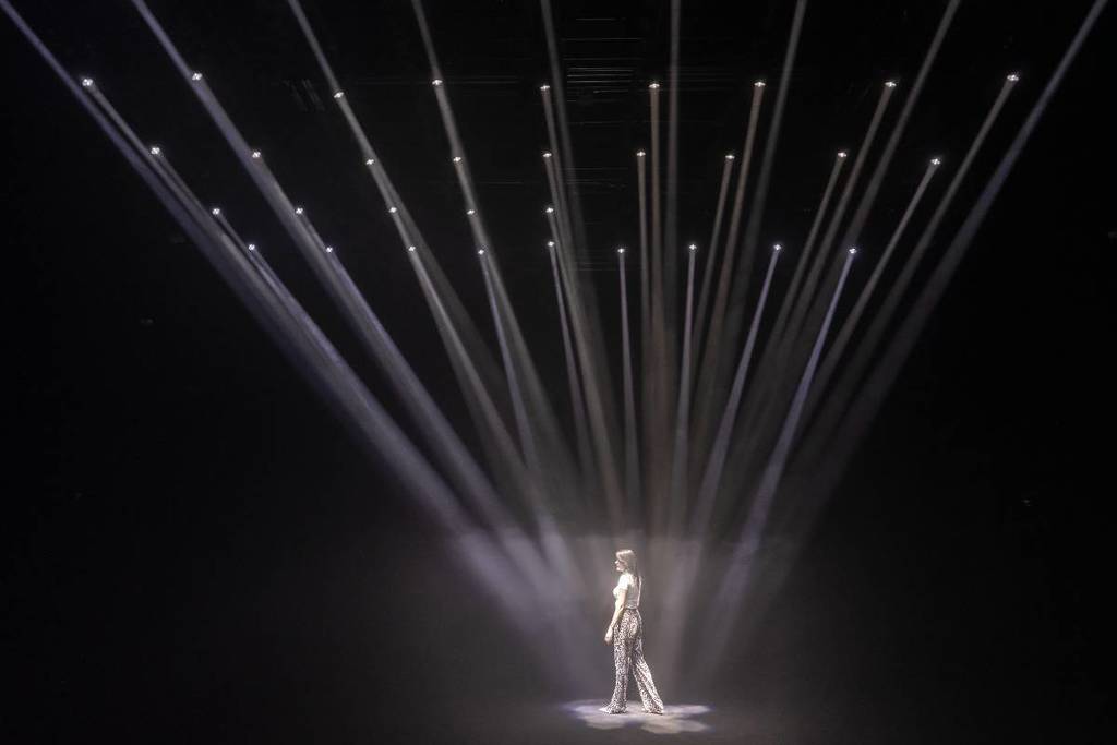 'Alone Together' light exhibit inside Superblue Miami