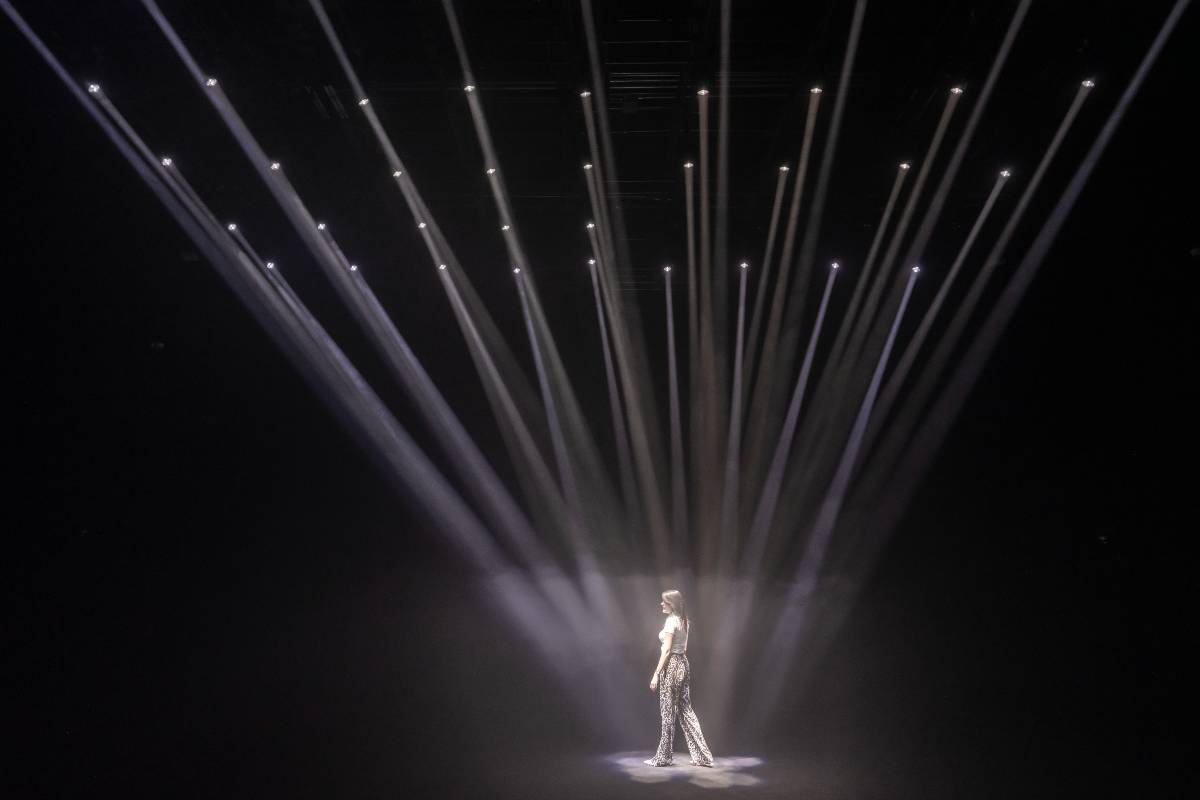 'Alone Together' light exhibit inside Superblue Miami