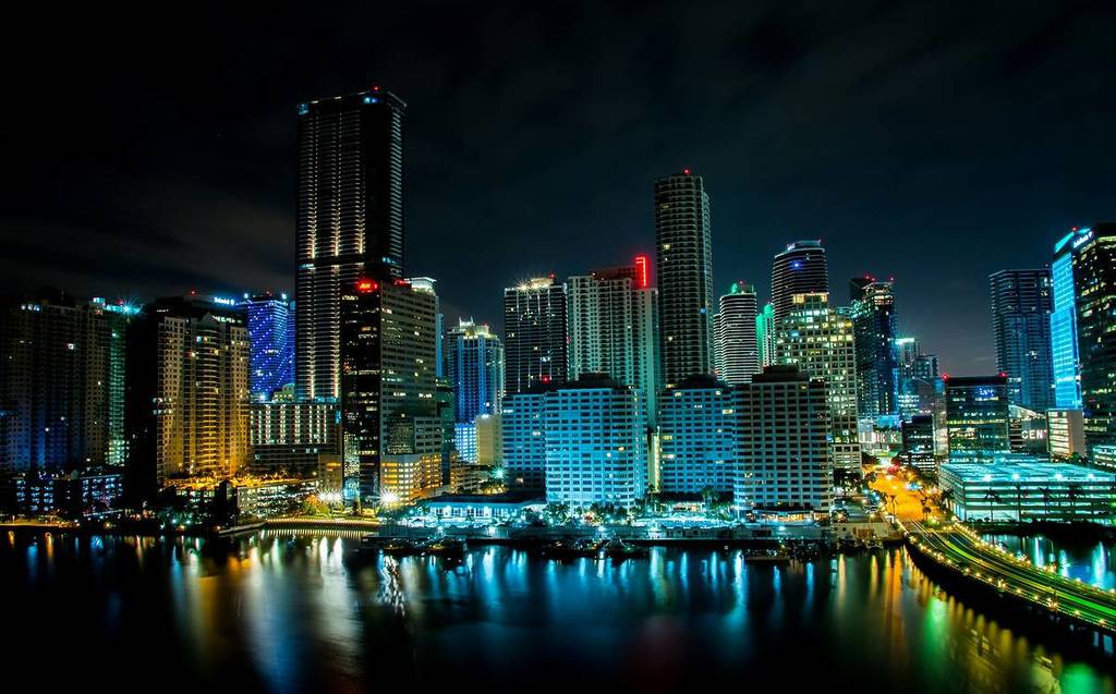 A view of Miami from the water.