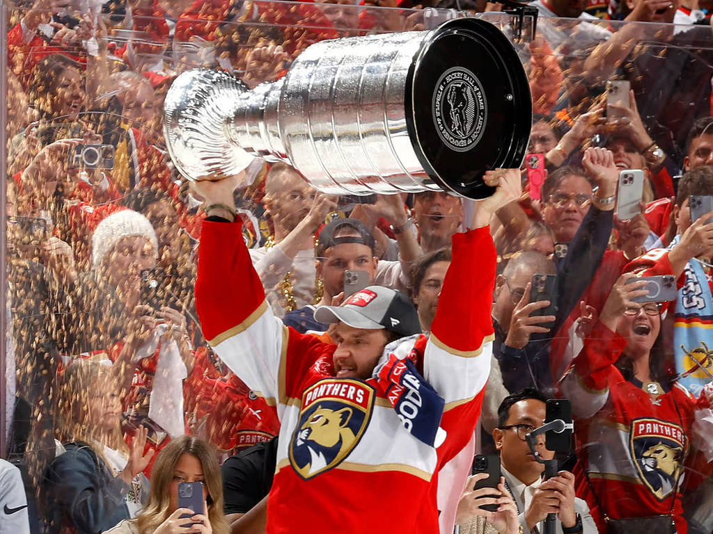 Image shows the Stanley Cup champions Florida Panthers reaching a major milestone