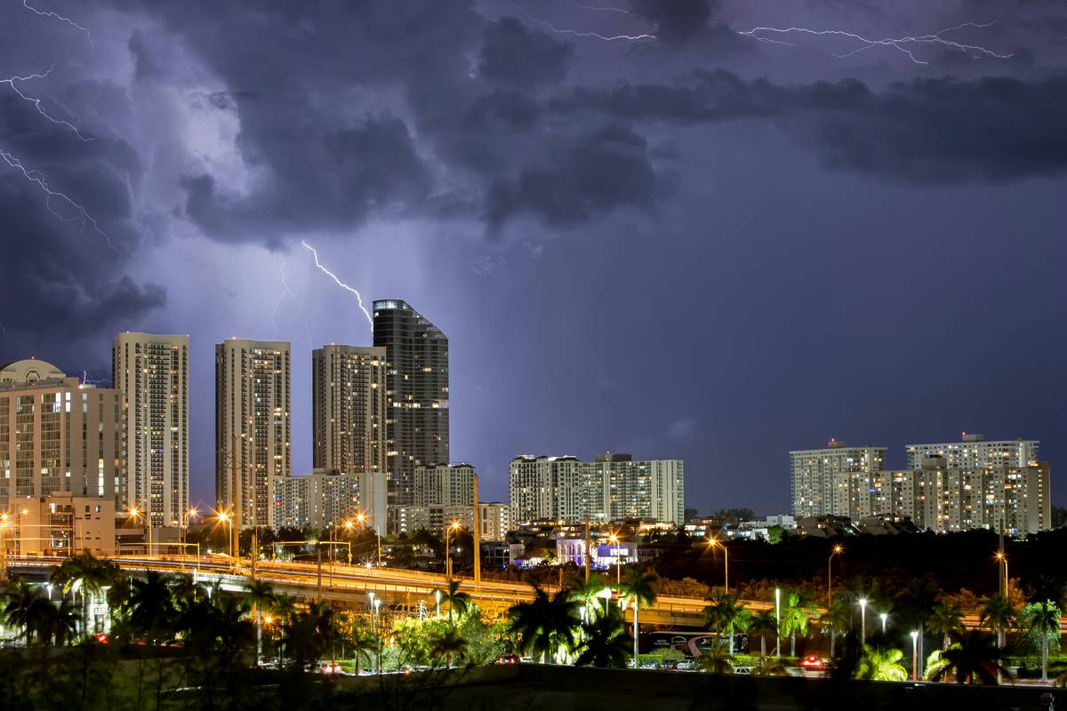 Lightning in North Miami Beach