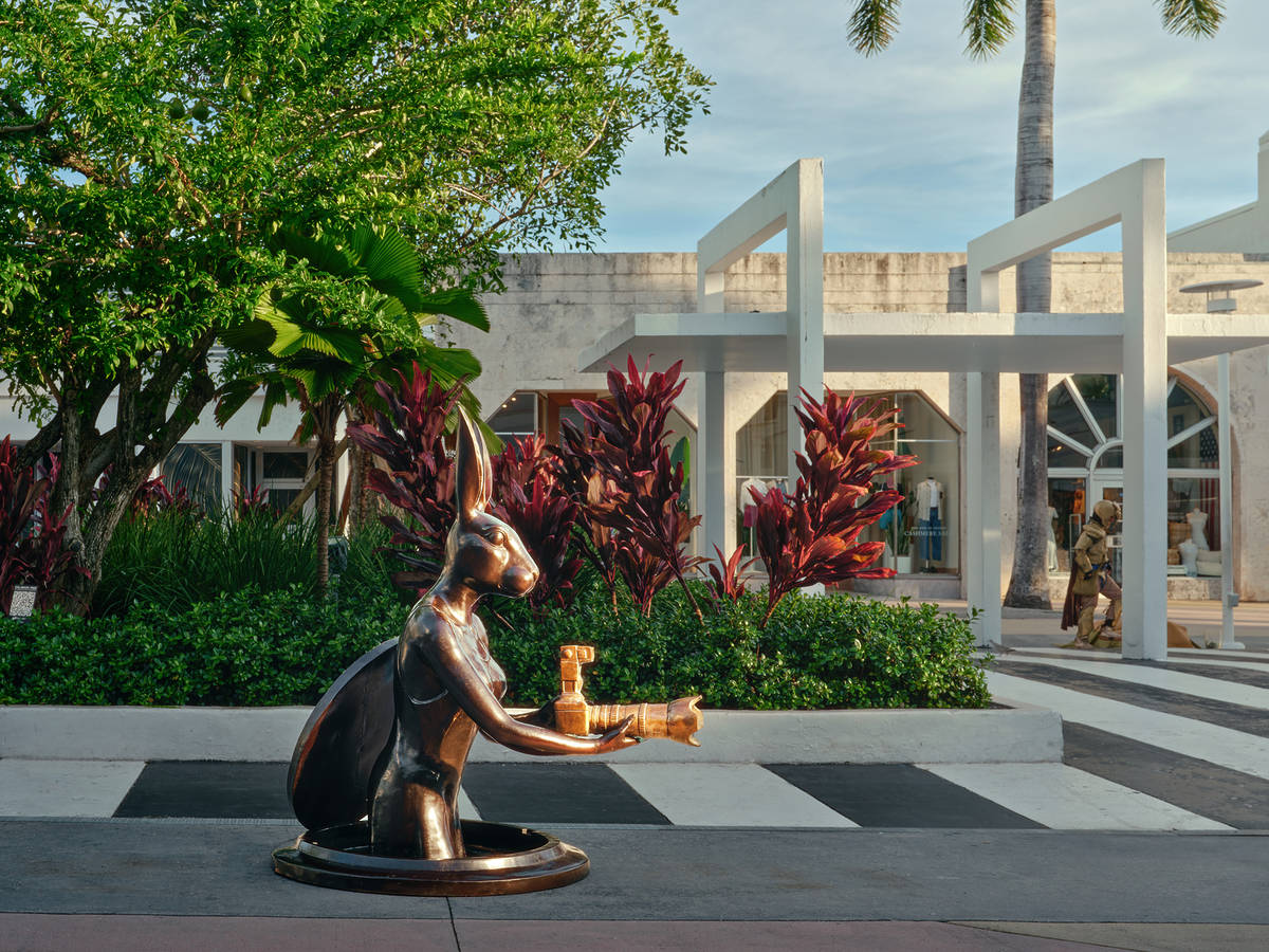“Watch Out for Paparazzi Rabbit” on display at Lincoln Road