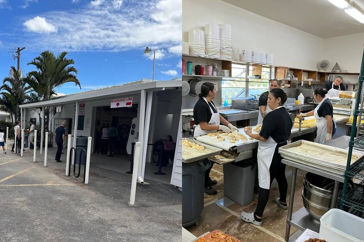 Knaus Berry Farm exterior and kitchen staff
