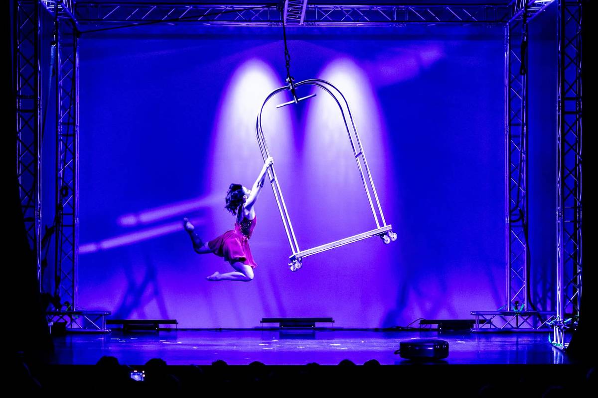aerial acrobatics at In the Heart of Miami show