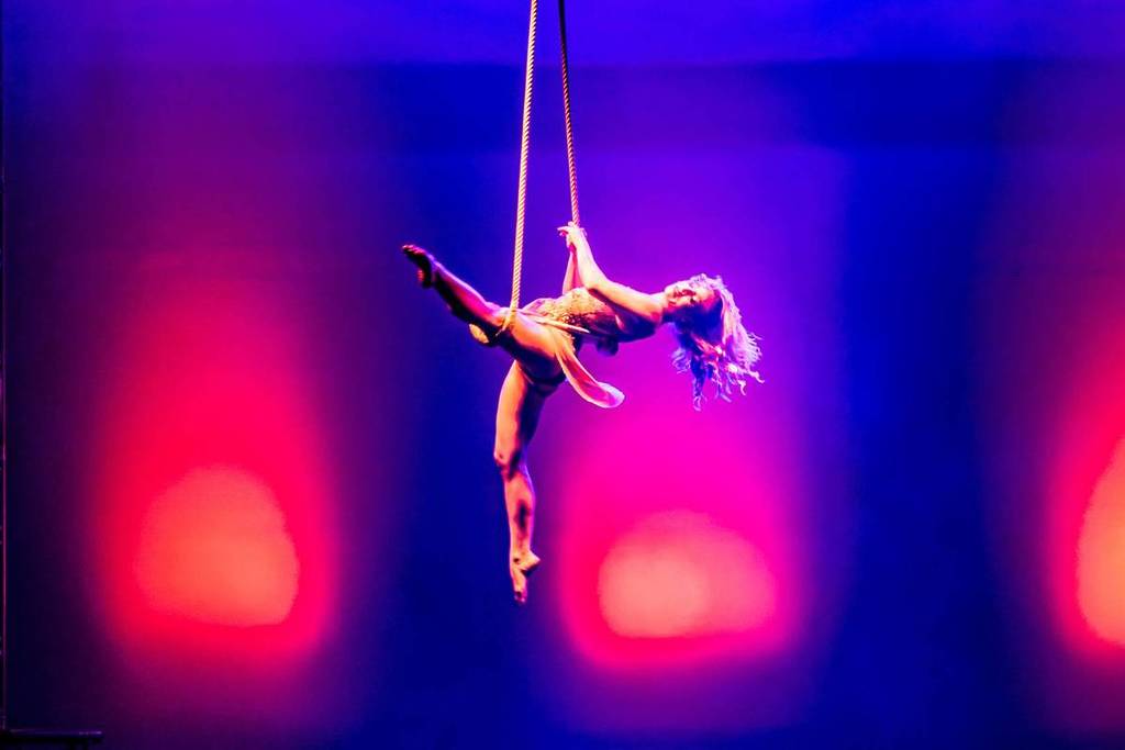 aerial acrobatics at In the Heart of Miami show