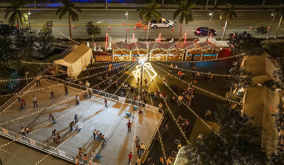South Florida’s First Outdoor Skating Rink Returns To Palm Beach This November—And Yes, It’s Made Of Real Ice