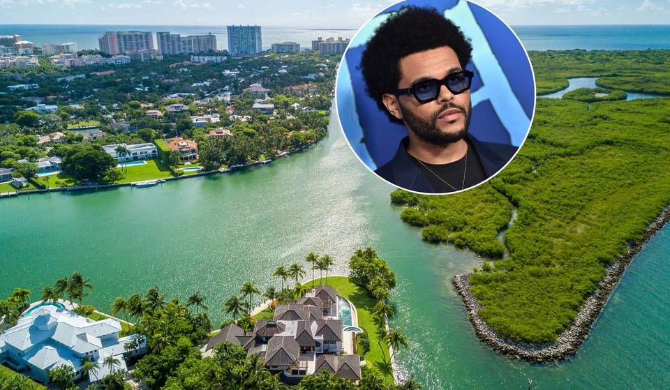 Dentro de la nueva mansión de 50 millones de dólares de The Weeknd en Coral Gables, con una piscina infinita de 62 pies, muelle privado y una escalera altísima