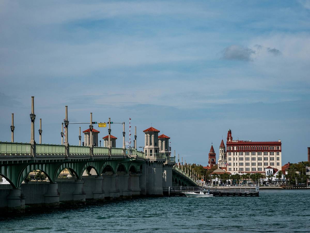 Bridge of Lions over river, St. Augustine, FL