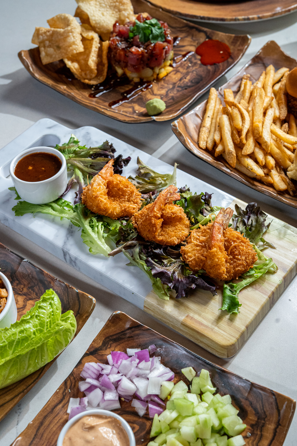 Coconut shrimp and other dishes