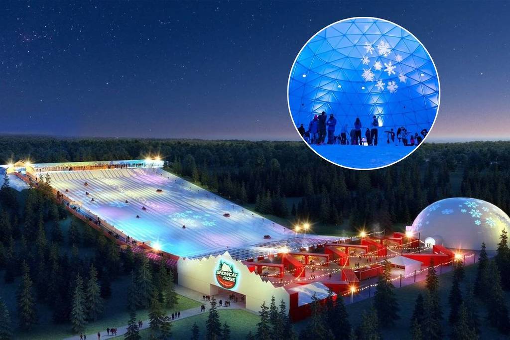 Snowcat Ridge snow tubing hill e cúpula de iglu