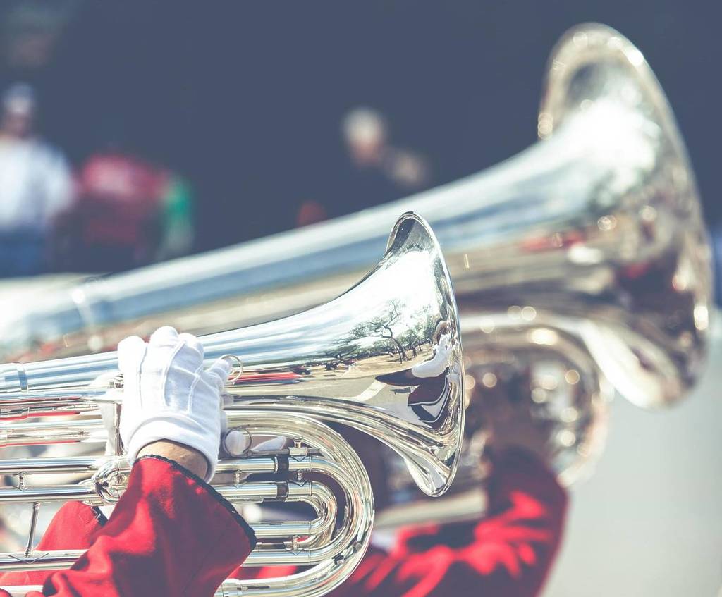 Musical band playing trombone