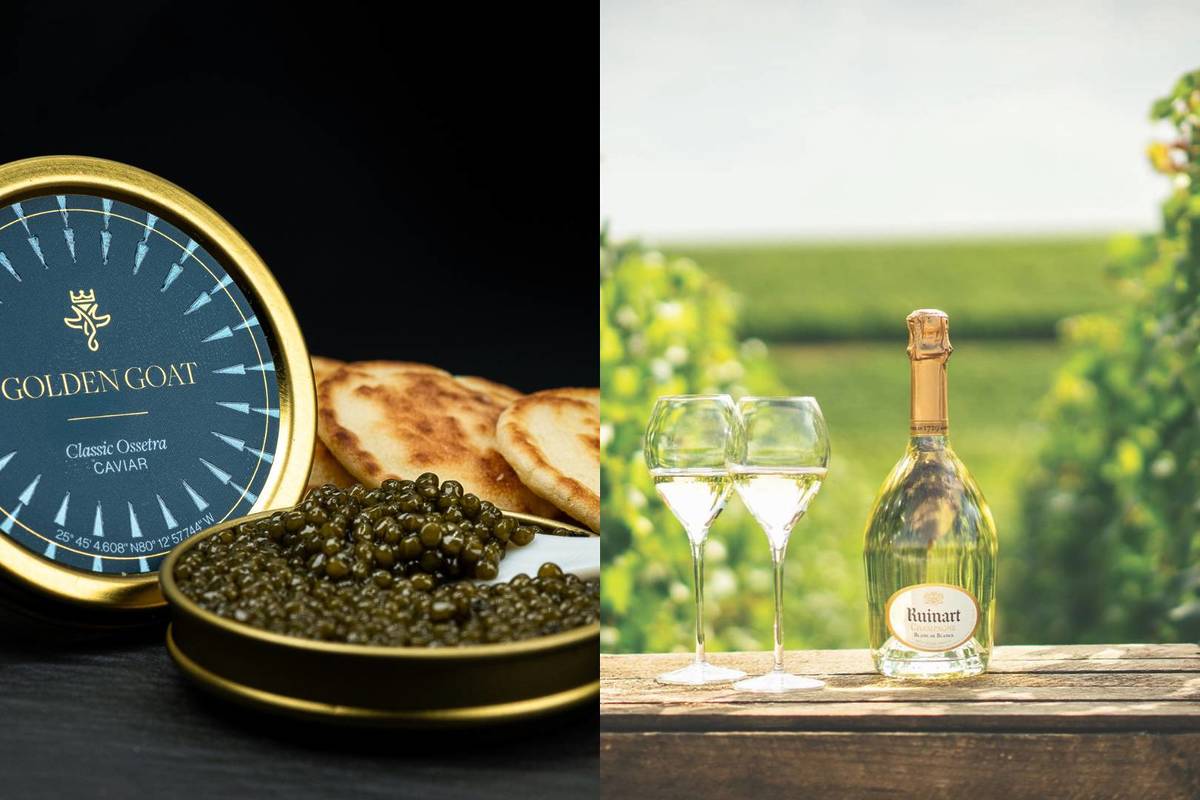 Premium caviar and champagne