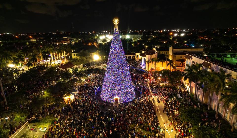 Le plus grand sapin de Noël de Floride vient de s&rsquo;allumer. Avec ses 30 mètres, il est si grand qu&rsquo;on peut marcher dedans.