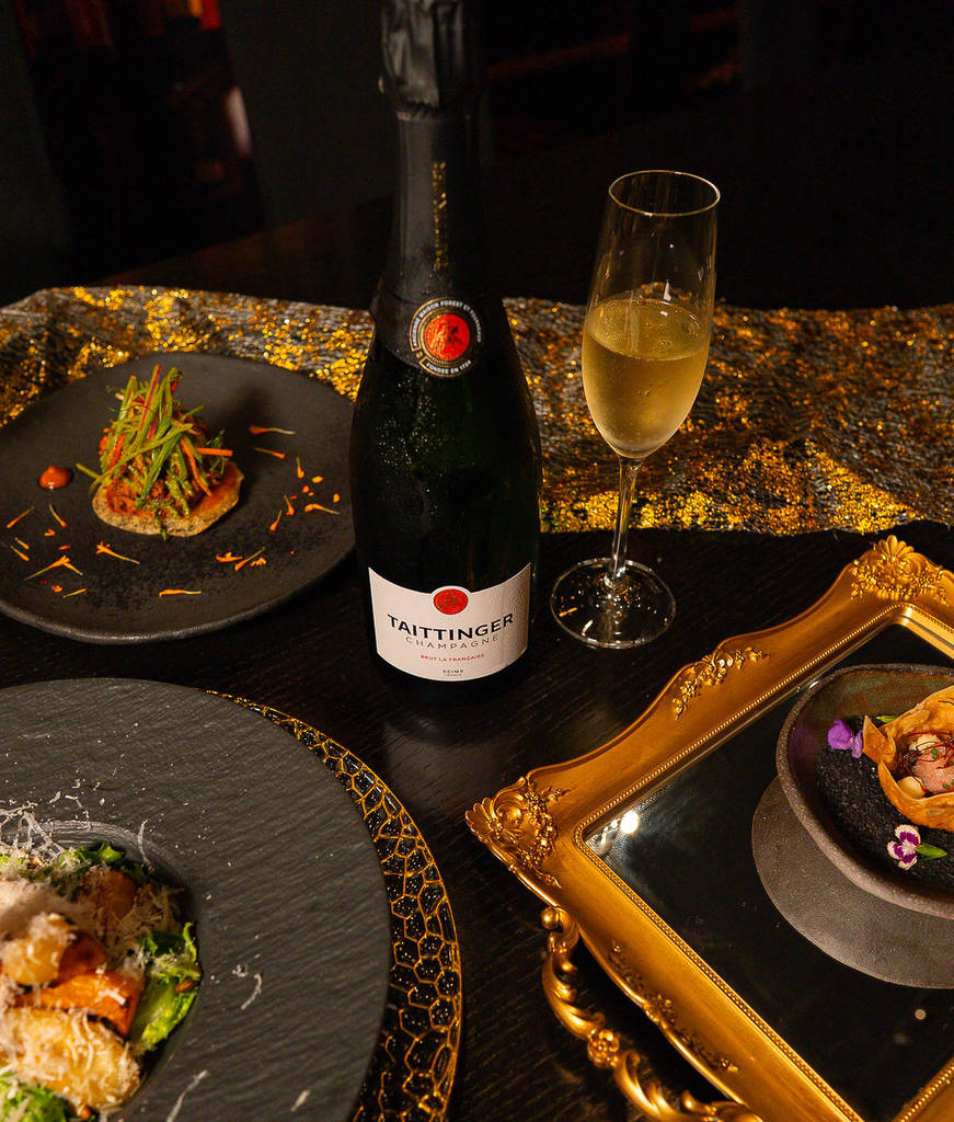 Taittinger champagne and New Year's dishes at Toro Toro