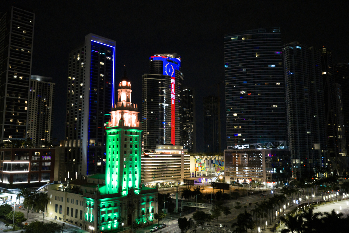 Paramount Miami Worldcenter National Championship display
