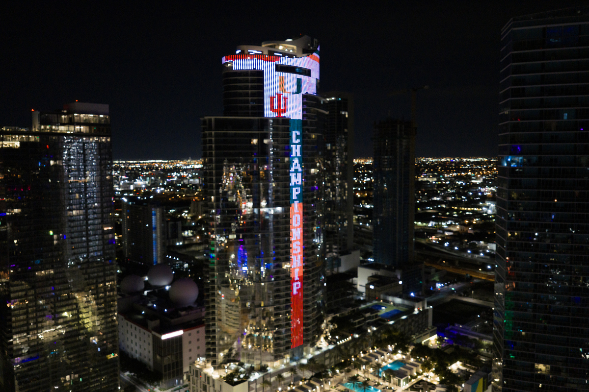 Paramount Miami Worldcenter National Championship display