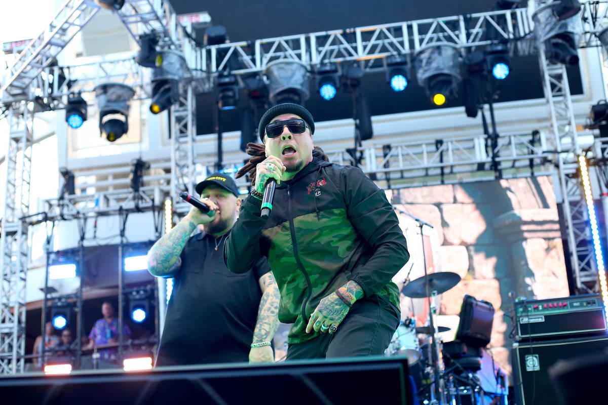 Brandon Saller of Atreyu & Sonny Sandoval of P.O.D. with The Stowaways on ShipRocked 2026