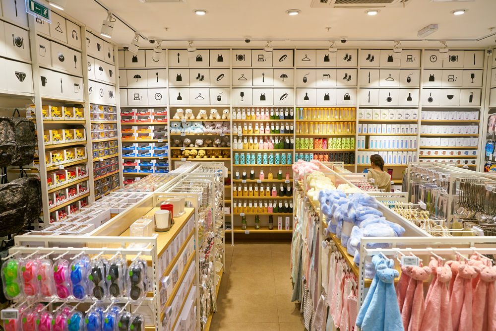 Interior shot of Miniso shop