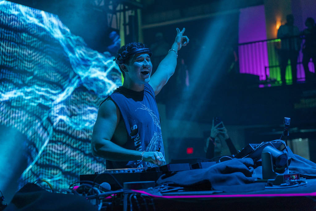 NEW ORLEANS, LOUISIANA - FEBRUARY 7: House and Techno DJ John Summit performs at Shaq's Fun House at Mardi Gras World on February 7, 2025 in New Orleans, Louisiana.