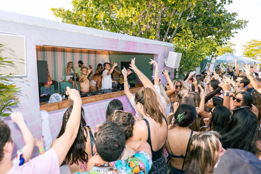 Strawberry Moon Pool Party DJ Booth