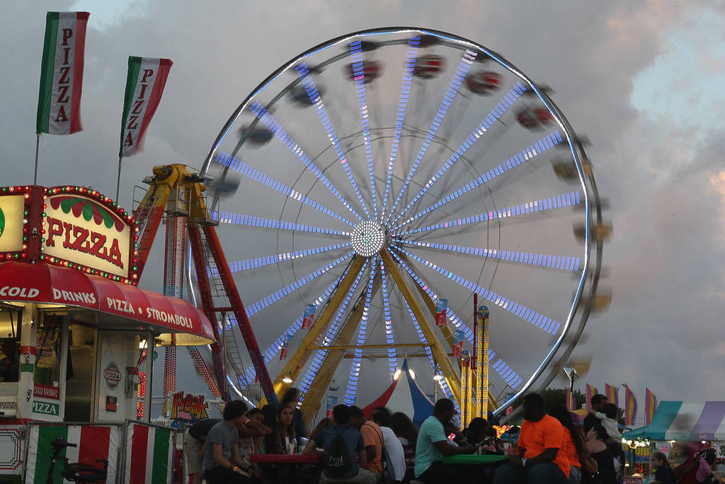 MIAMI, FL - MARCH 12: The ferris wheel is seen during the first day of the Miami-Dade County Youth Fair at Tamiami Park