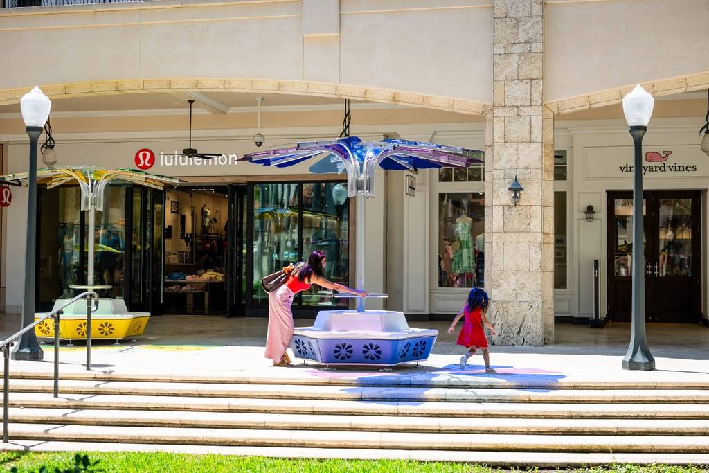 Cast colorful shadows at this free interactive floral installation