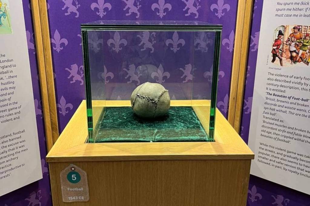 World's oldest soccer ball on display