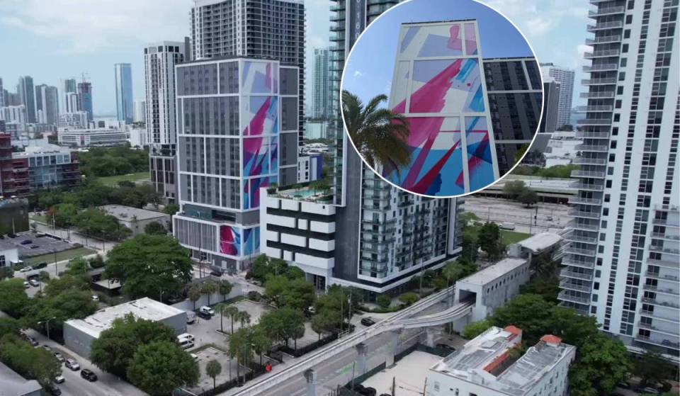 Un nuevo rascacielos en el centro de Miami luce ahora el mural más alto de EE. UU., con una impresionante altura de 245 pies