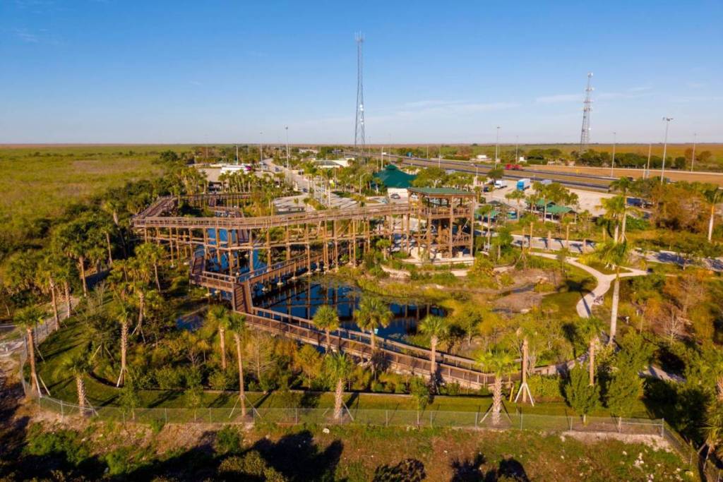 Aerial photo Everglades Elevated Boardwalk at rest stop mile marker 35