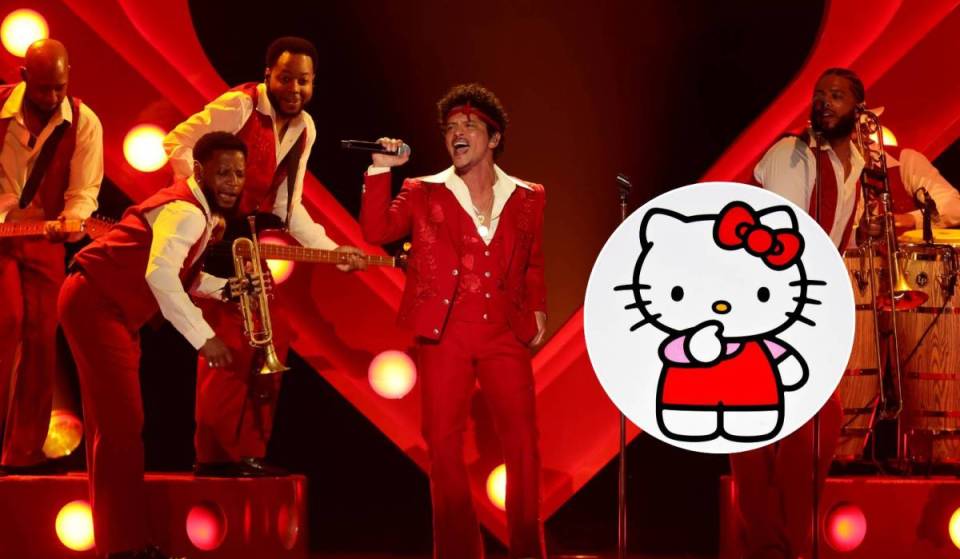 Uma loja pop-up do Bruno Mars x Hello Kitty está a caminho de Miami por apenas 3 dias, oferecendo produtos exclusivos como parte da “The Romantic Tour”