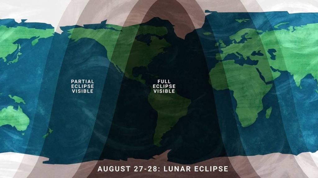 Carte de la prochaine éclipse lunaire partielle