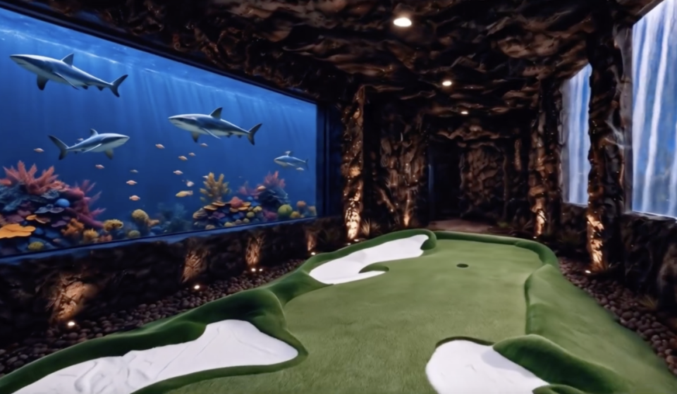 Podrás jugar entre tiburones vivos y cascadas de 13 pies en el nuevo y gigantesco PopStroke de Tiger Woods en Orlando
