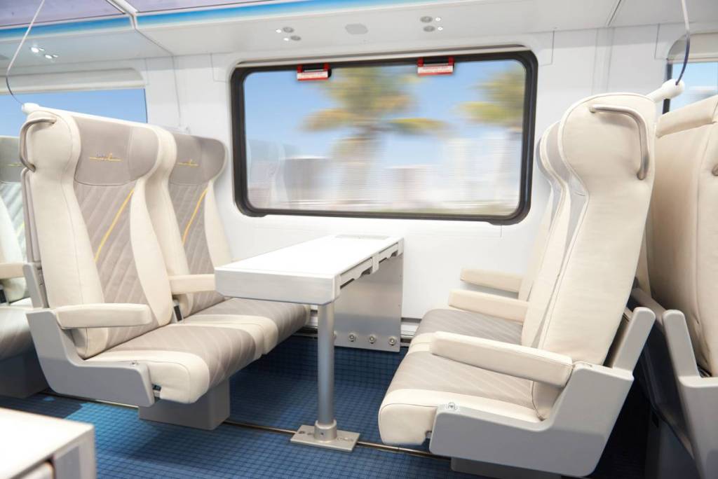 Brightline train interior SMART coach