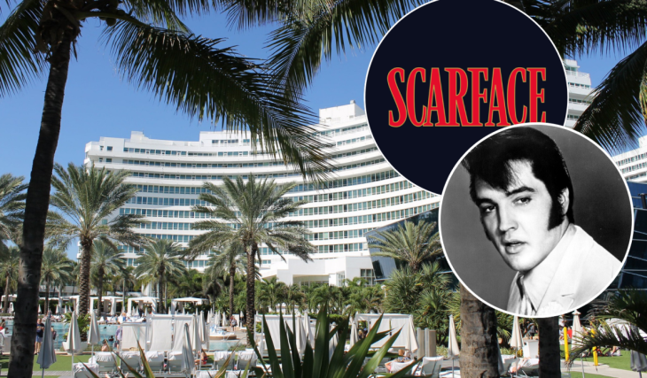 Con una espectacular «Escalera a ninguna parte» construida para entradas por todo lo alto, este legendario resort de 5 estrellas de Miami Beach acogió a Frank Sinatra y fue protagonista de más de 20 éxitos de taquilla de Hollywood, entre ellos «Goldfinger», «Scarface» y «El guardaespaldas».