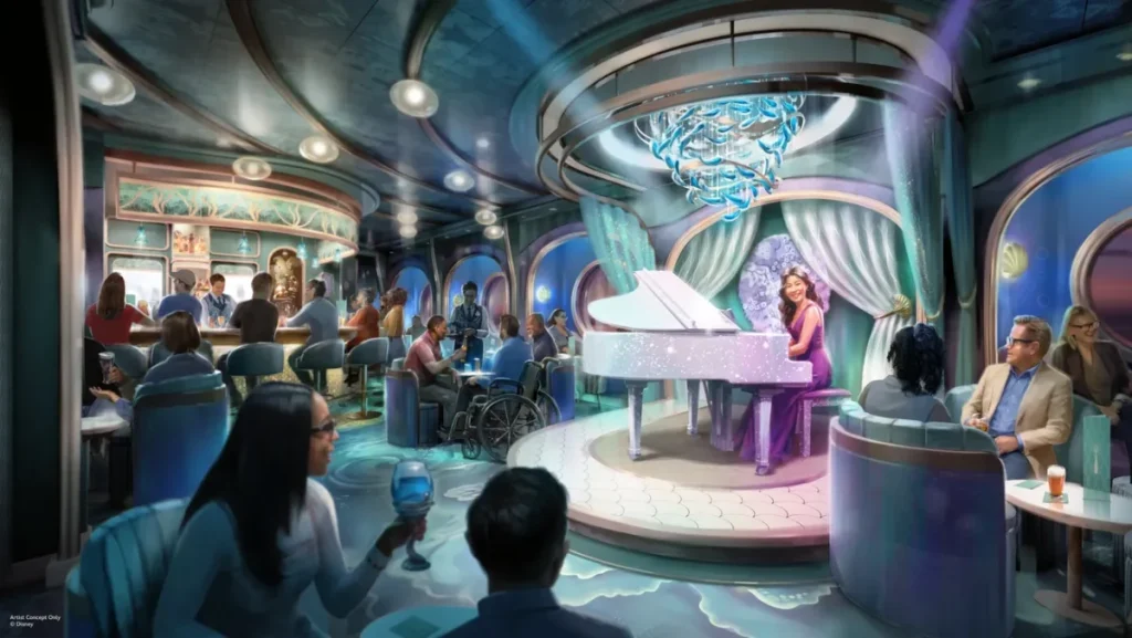 Renderización del piano bar «Disney Sea Notes»