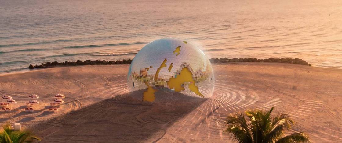 A free 44-foot-wide mirrored Earth installation will tower over the sands of Miami Beach this December for Art Week