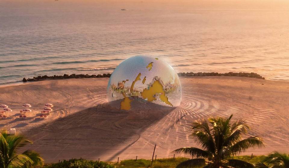 A free 44-foot-wide mirrored Earth installation will tower over the sands of Miami Beach this December for Art Week