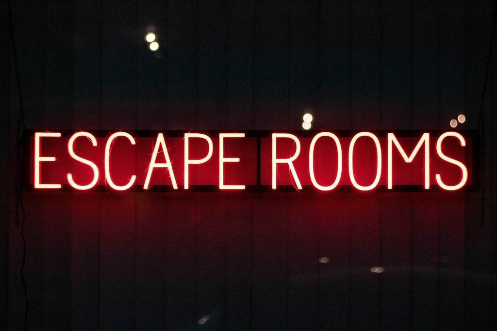 neon sign escape rooms