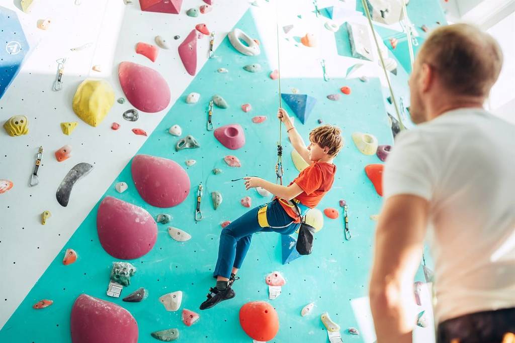 Kids at the climbing gym