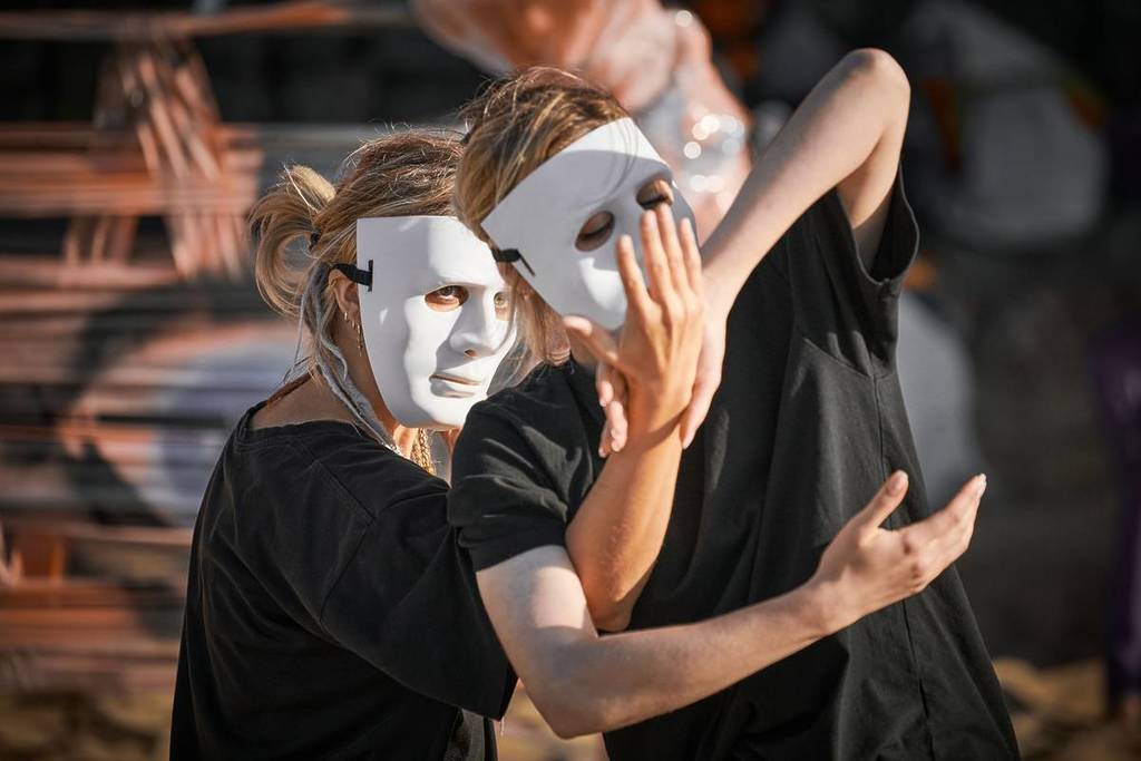 people wearing white masks