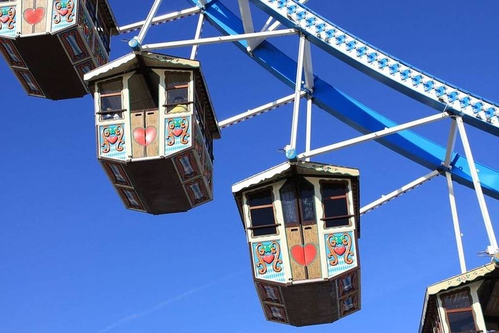 Gondolas of the Ferris wheel at Oktoberfest